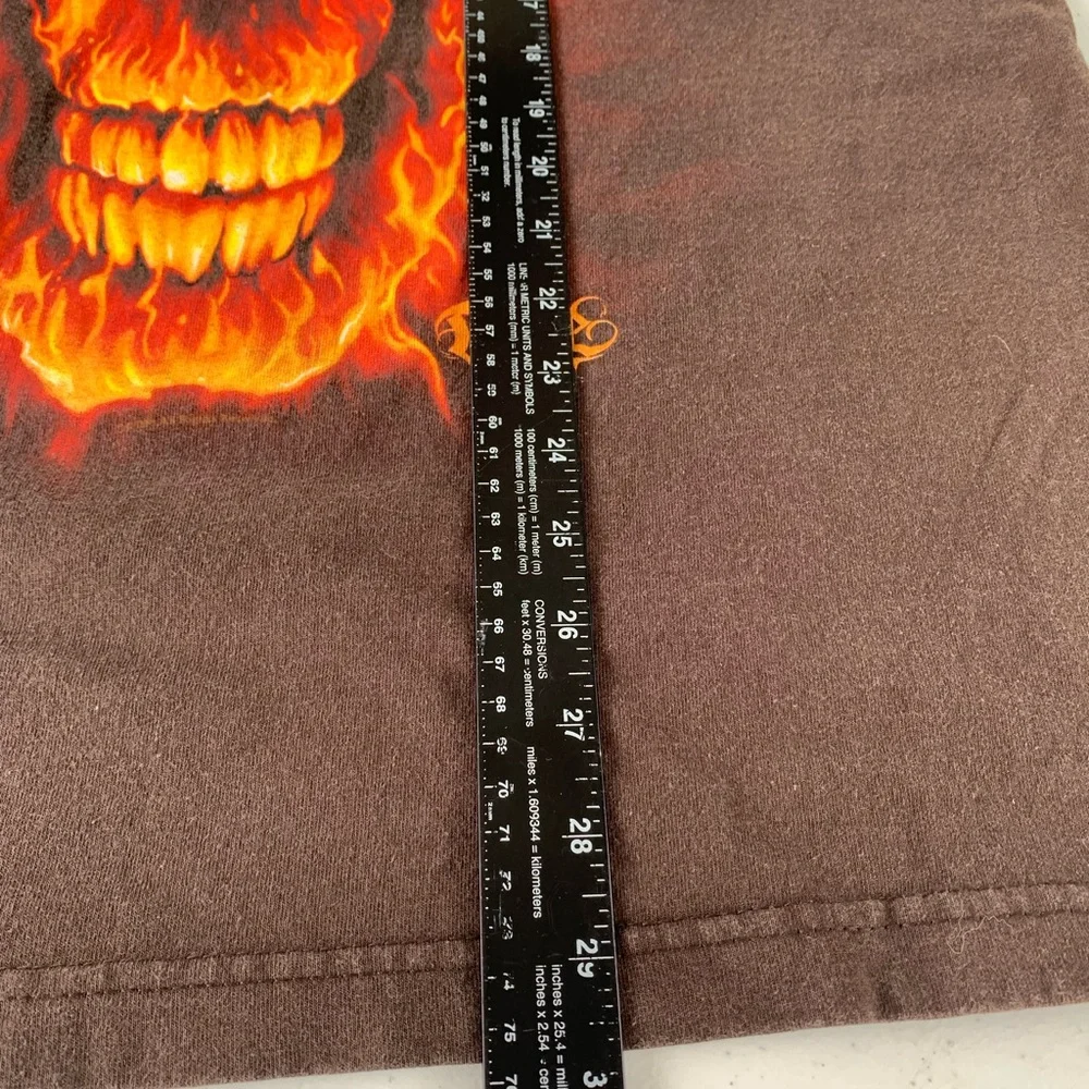 Vintage 90s-00s Exile fire Skull T-shirt Size XL - Picture 6 of 7